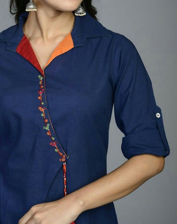 High neck top churidar cutting